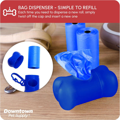 Dog Poop Bags (1000 CT - Rainbow Bags & 2 Dispensers) Waste Bag Dispenser Clips to Dog Leashes Bags & Dog Harnesses- Poop Scoop Bags Are Leak-Proof Bags & Unscented