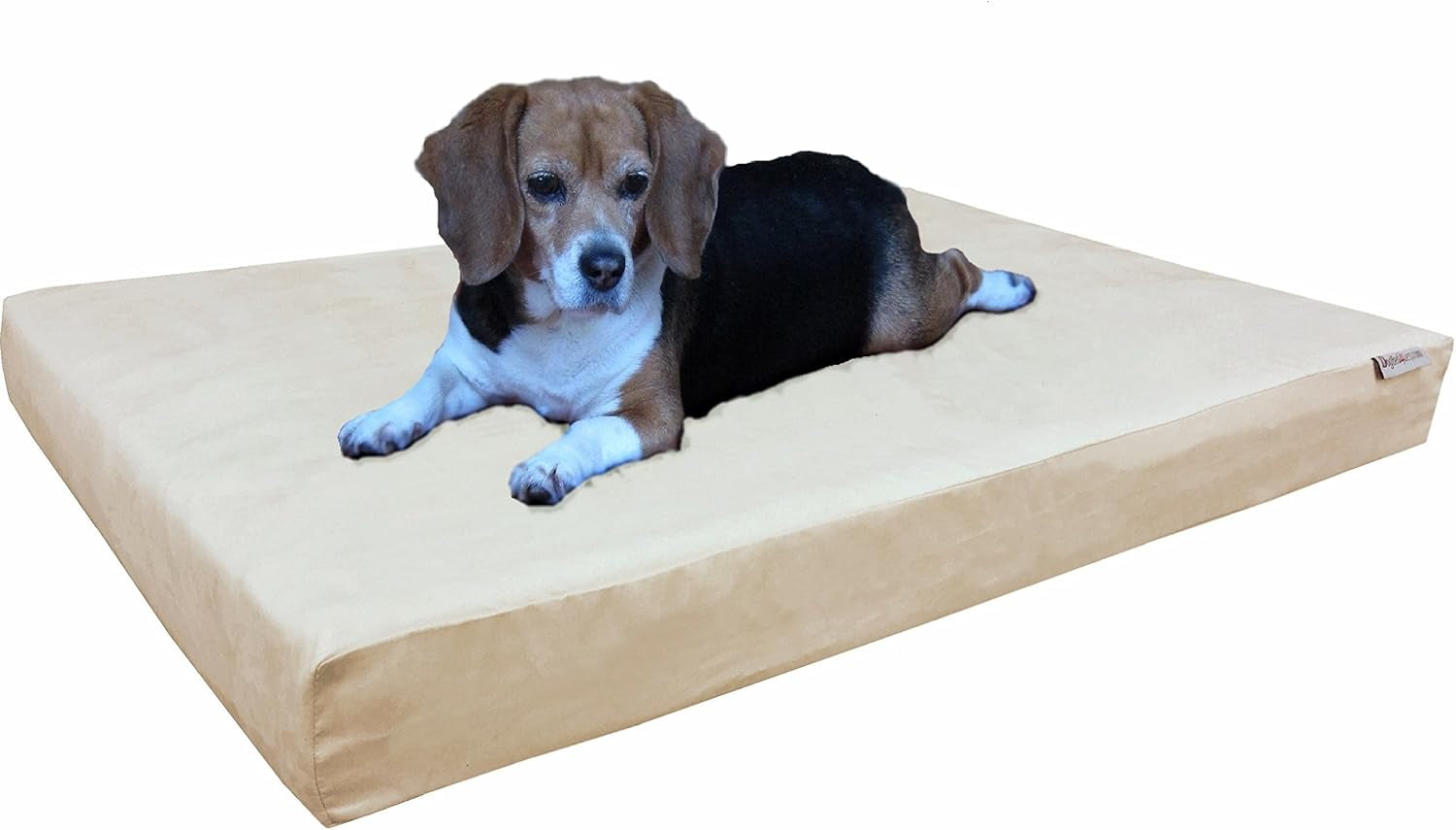 Waterproof Memory Foam Dog Bed for Medium Dogs with Washable Cover and Extra Pet Bed Case 37X27X4 Inch, Khaki