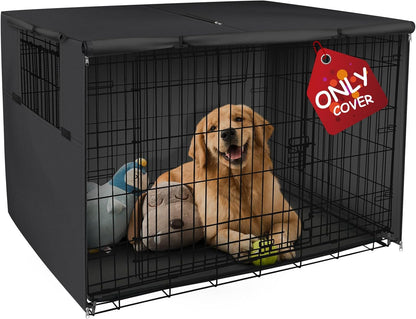 36 Inches Dog Crate Cover Heavy Duty Polyester Pet Kennel Sunshade Universal Fit for Wire Cage (Black)