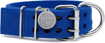 Pit Bull Collar, Dog Collar for Large Dogs, Heavy Duty Nylon, Stainless Steel Hardware (XL, Sapphire Blue)