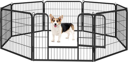 Dog Playpen Indoor, Extra Wide Outdoor Dog Fence Foldable Pet Puppy Exercise Pen for Yard/Garden/Rv Camping, 8 Panels 24 Inch Height X 32 Inch Width