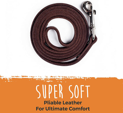 Leather Dog Leash - Genuine Distressed Material - Premium - Suitable for All Pet Sizes - Heavy Duty Dogs Leashes - Modern - Dark