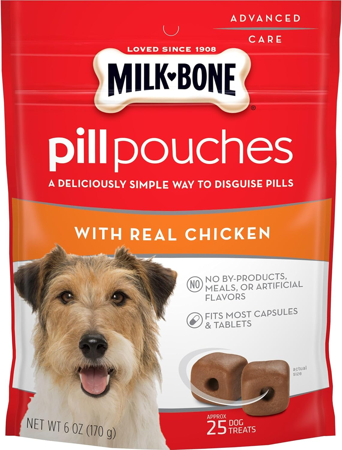 Pill Pouches with Real Chicken Dog Treats, 6 Ounce Bag (Pack of 5)