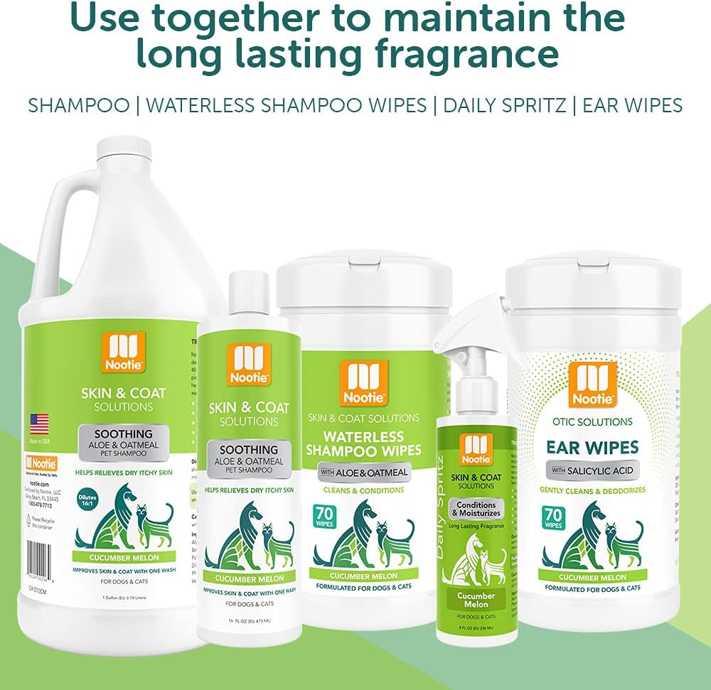 Aloe&Oatmeal Pet Shampoo for Sensitive Skin-Long Lasting Cucumber Melon Shampoo-Helps Relieve Dry Itchy Skin for Dogs&Cat-Natural Ingredient-Soap Paraben&Sulfate Free-Cleans Conditions-1 Gallon