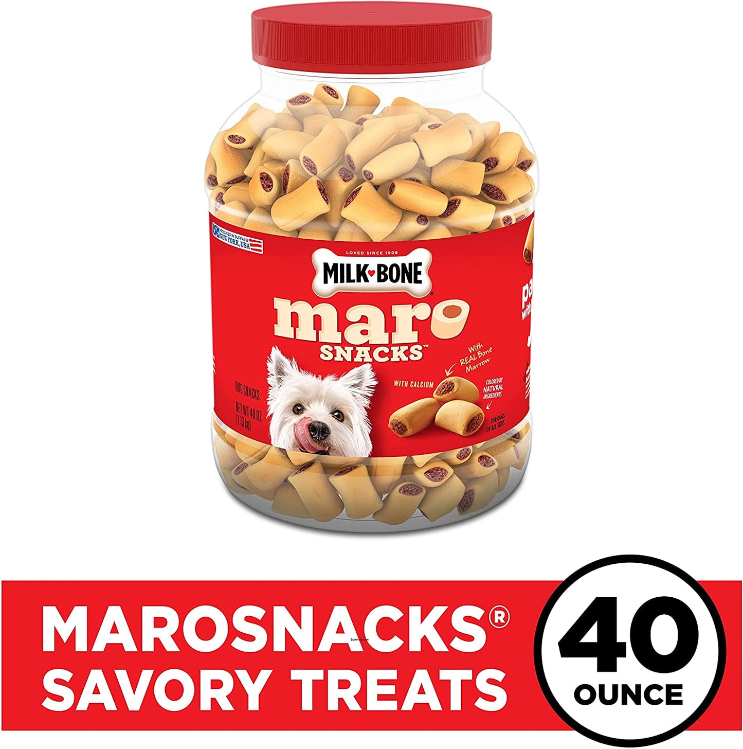 Marosnacks Small Dog Treats with Bone Marrow, 40 Ounce Container