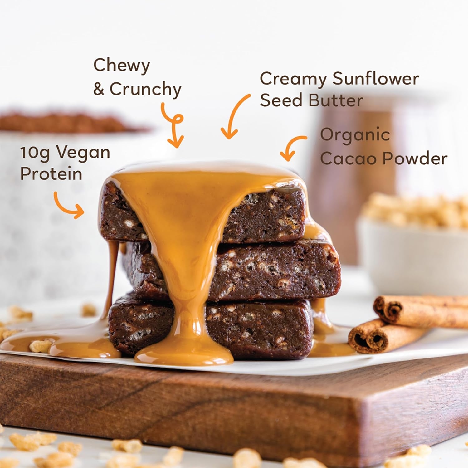 Macrobar Organic Vegan Protein Bars - Sunflower Butter + Chocolate (2.3 Ounce Bars, 12 Count